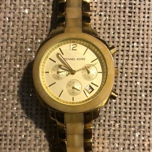 Michael Kors gold and ivory watch